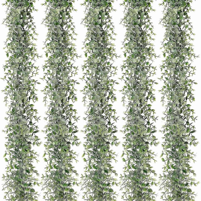 5 Packs 30ft Artificial Eucalyptus Garlands Greenery Vines Faux Hanging Plants For Wedding Table Bac