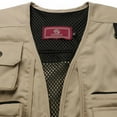 thumbnail image 6 of Puntoco Plus Size Coat Clearance Mens Gilet Waistcoat Multi Pocket Fishing Hunting Hiking Vest Waistcoat Jacket Beige 10(XL), 6 of 8