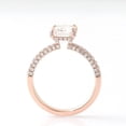 thumbnail image 5 of solitaire jewels Art Deco 3CT Emerald Moissanite Hidden Halo Engagement Ring For Women with 3D Pave Diamond Shank, 10K Rose Gold, 5 of 7