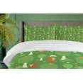 thumbnail image 4 of Ambesonne Woodland Duvet Cover Set, Squirrels Eating Nuts Art, 2-Calking, Fern Green and Dark Salmon, 4 of 7