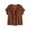 Brown, variant on Ashirexll Short Sleeve Shirts for Women, Womens Summer Tops, Spring Summer Lace Sleeve V-Neck Casual Solid Color Linen Blouse