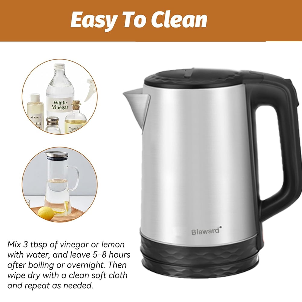 Fast Boiling Electric Kettle 2.3L Hot Water Boiler - 1500W Tea kettle with Wide Opening and Led Indicator, Auto Shut-Off and Boil-Dry Protection,Stainless steel