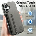 thumbnail image 2 of Allytechgroup for Apple iPhone 15 Case, Slim PU Leather Back Cover with Zipper Card Pocket Anti-Scratch Shock-Absorbent Anti-Fingerprint Protective PC+TPU Basic Case for Women Men, Gray, 2 of 10