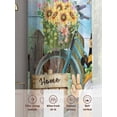 thumbnail image 6 of Sunflower Sheer Curtains 54 Inch Length 2 Panels Set Window Treatments, Gnomes Summer Botanical Pastoral Wooden Rod Pocket Semi Curtains for Living Room/Bedroom/Kitchen Décor, 104"W x 54"L, 6 of 7
