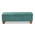 thumbnail image 3 of Baxton Studio Hannah Teal Blue Velvet Upholstered Storage Ottoman Bench, 3 of 5