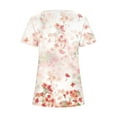 thumbnail image 5 of ICHUANYI Clearance Fashion Womens Casual Printed Square Neck Short Sleeve Buttons Tops Loose Blouses(Red, XL) ICHUANYI WER2023081106593, 5 of 5