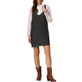 thumbnail image 1 of Vestido mini de mezclilla sin mangas para mujer Inspire Chic, con tirantes ajustables, color negro, 1 of 5