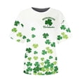 thumbnail image 5 of Ichuanyi St Patricks Day Round Neck Short Shirts for Women Green Lucky Graphic Shirt Casual Short Sleeve T Shirt Tops Pullover Casual Tee, 5 of 5