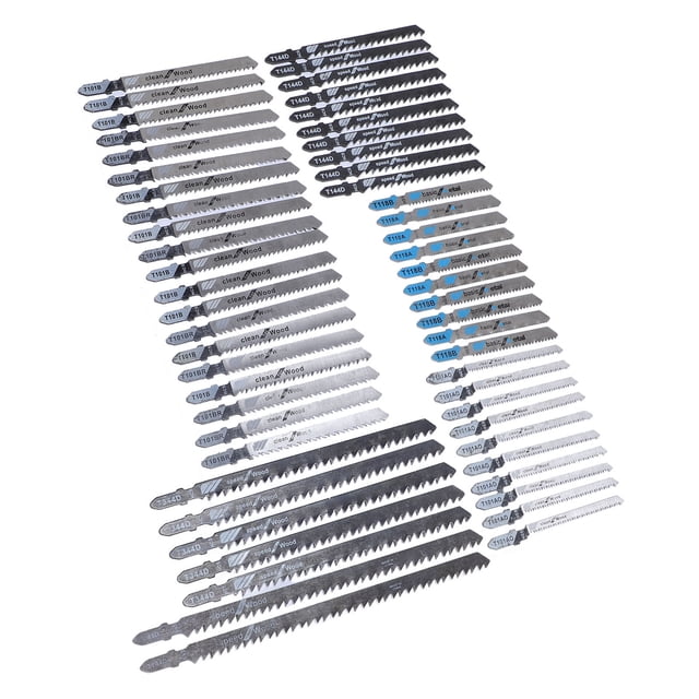 Jig Saw Models Blades Set, Prevent Wear Jigsaw Blades Set 57Pcs for Plastic for Woodworking