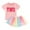 Two, variant on TAIAOJING Toddler Girls 2Pcs Summer Outfits Kids Short Sleeve Letter Tops And Tutu Tulle Skirt Set Dress Cute Clothes One Size