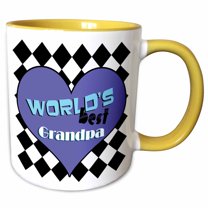 3drose, Worlds Best Grandpa, 11oz Two-tone Yellow Mug