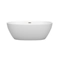 thumbnail image 2 of Juno 63 Inch Freestanding Bathtub in Matte White with Brushed Nickel Drain and Overflow Trim, 2 of 5