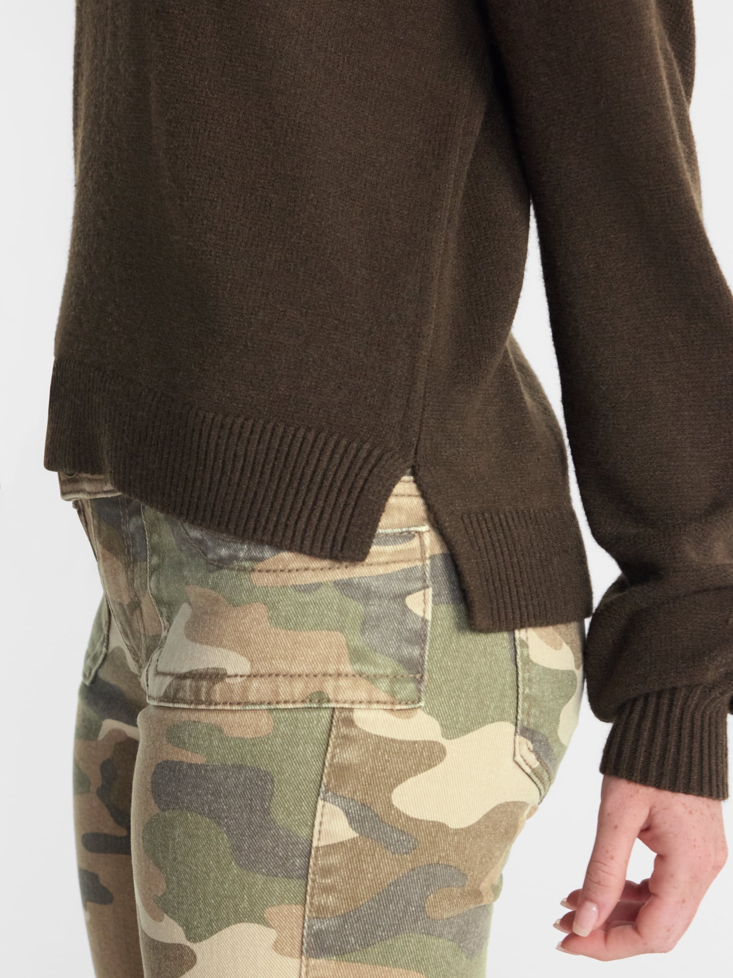 No Boundaries Essential Crewneck Sweater, Lightweight, Women's and Women's Plus XXS-4X