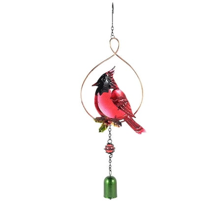 

Gzztg Wall Decor Creative Metal Iron Wind Chime Pendant Christmas Series Glass Color Painting And