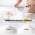 thumbnail image 4 of 18/8 Stainless Steel Mesh Strainer: U-Taste 3.9 Inch Kitchen Fine Mesh Sieve Food Colander with Riveted Sturdy Silicone Handle and 30 Mesh Hole for Straining Flour, Pasta, Fruit, Quinoa (Black), 4 of 11