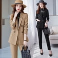 thumbnail image 1 of Chaqueta de traje de albaricoque para mujer, elegante, de otoño, con abanico de diosa, talla grande, para principios de otoño, traje pequeño, traje profesional de alto sentido, 1 of 5