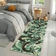 thumbnail image 2 of FairOnly Green 2'x6'Pastoral Washable Non Slip Runner Rug for Living Room Low Pile Foldable Snake Pattern Rug for Bedroom Kitchen, 2 of 6