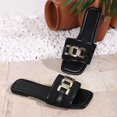 thumbnail image 4 of Ytobaz Slide Sandals for women Woven Buckle Flat Sandals Open Toe Slides Office Vacation Travel Walking Daily Casual Comfortable Footwear, 4 of 9