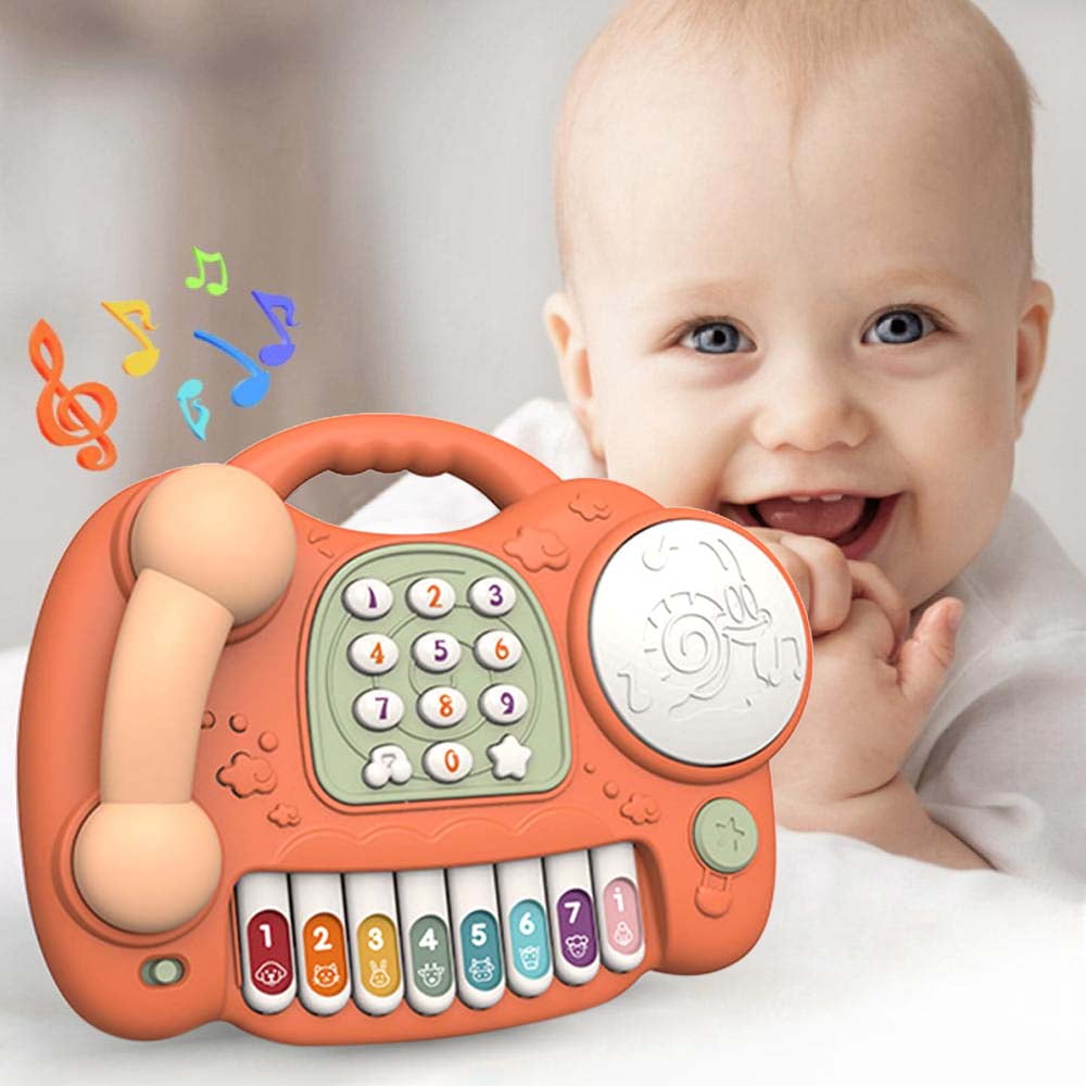 Clearance! Baby Phone Toy,Baby Toy Phone Cartoon Baby Piano Music Light