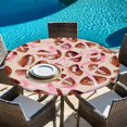 thumbnail image 5 of Pink Ribbon Football Round Tablecloth 45-54 Inch Round Fitted Table Cloth with Elastic Edge, Vintage Modern Game Ball Watercolor Waterproof Table Cover Protector for Outdoor Picnic Party Dining, 5 of 6