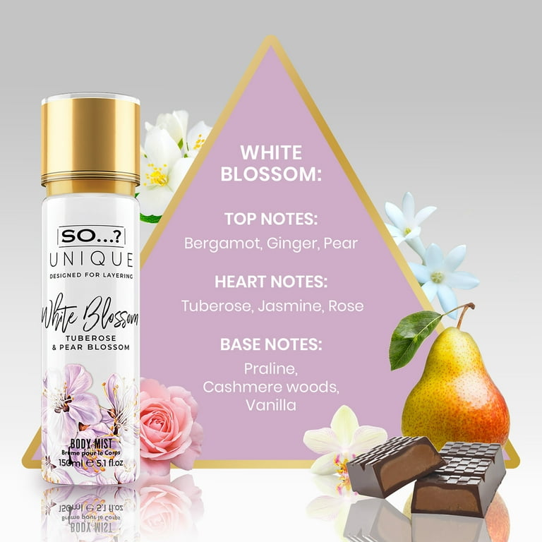 So… Unique White Blossom Body Mist, Body Spray for Women, 5.1 oz