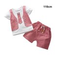 thumbnail image 2 of Ensemble de Vêtements pour Bébé, Haut Rayé et Short, Ensemble Haut et Short, Tenue d'Été pour Garçon, Rouge, 110 cm, 2 of 6