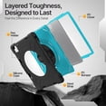 thumbnail image 5 of Protective Case for iPad Pro 11 Inch M4 5th Generation 2024 - Shockproof Cover Case with Pencil Holder, Rotating Handle, Adjustable Stand & Shoulder Strap (Model: A2836/A2837/A3006), Mint, 5 of 11