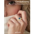 thumbnail image 3 of APSVO 18K Gold Plated Love Heart Rings for Women Girls CZ September Birthstone Ring with Blue Sapphire Eternity Promise Band Wedding Birthday Graduation Prom Jewelry Gifts Teen Mom Kids, 3 of 9