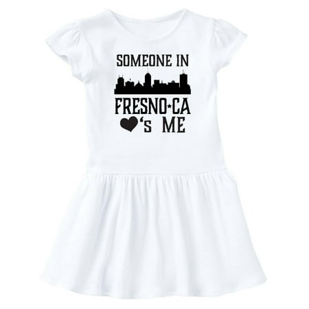 

Inktastic Fresno California Someone Loves Me Skyline Gift Baby Girl Dress