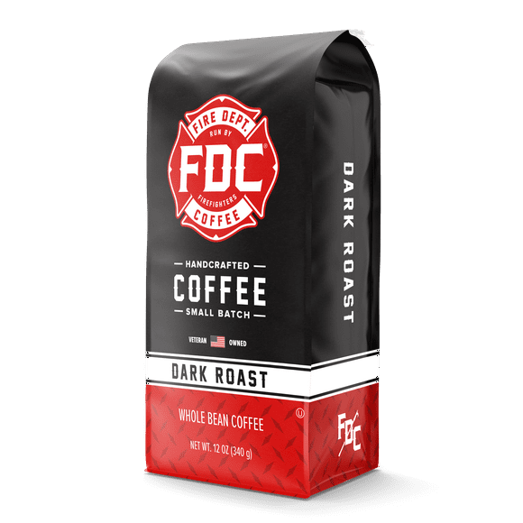Dark Roast Coffee | Whole Bean Coffee, 12 Ounce Bag | Made by Fire Department Coffee