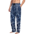 thumbnail image 5 of Men's Pajama Pants with Pockets Sleepwear Lounge Pants Stretch Casual Marble Navy Blue 20, 5 of 7