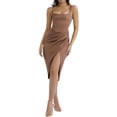 thumbnail image 2 of KOMOO Women Split Sling Dress Cut Out Spaghetti Strap Slim Fit Dress Sleeveless Backless Dress, 2 of 7