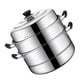 thumbnail image 5 of Olla vaporera de tres capas de acero inoxidable, olla humeante para uso doméstico, 1 ud., 5 of 6