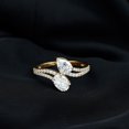 thumbnail image 3 of Rosec Jewels 2 Stone Diamond Ring - Bypass Engagement Ring (Oval and Pear Lab Grown Diamond), 10K Yellow Gold, US 3.00, 3 of 6