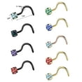 thumbnail image 3 of ZS 9Pcs 20g Claw Round Crystal Nose Ring Piercing Mix Color Cubic Zirconia Nostril Piercing L Shaped/Nose Screws Nose Stud Piercing, 3 of 4