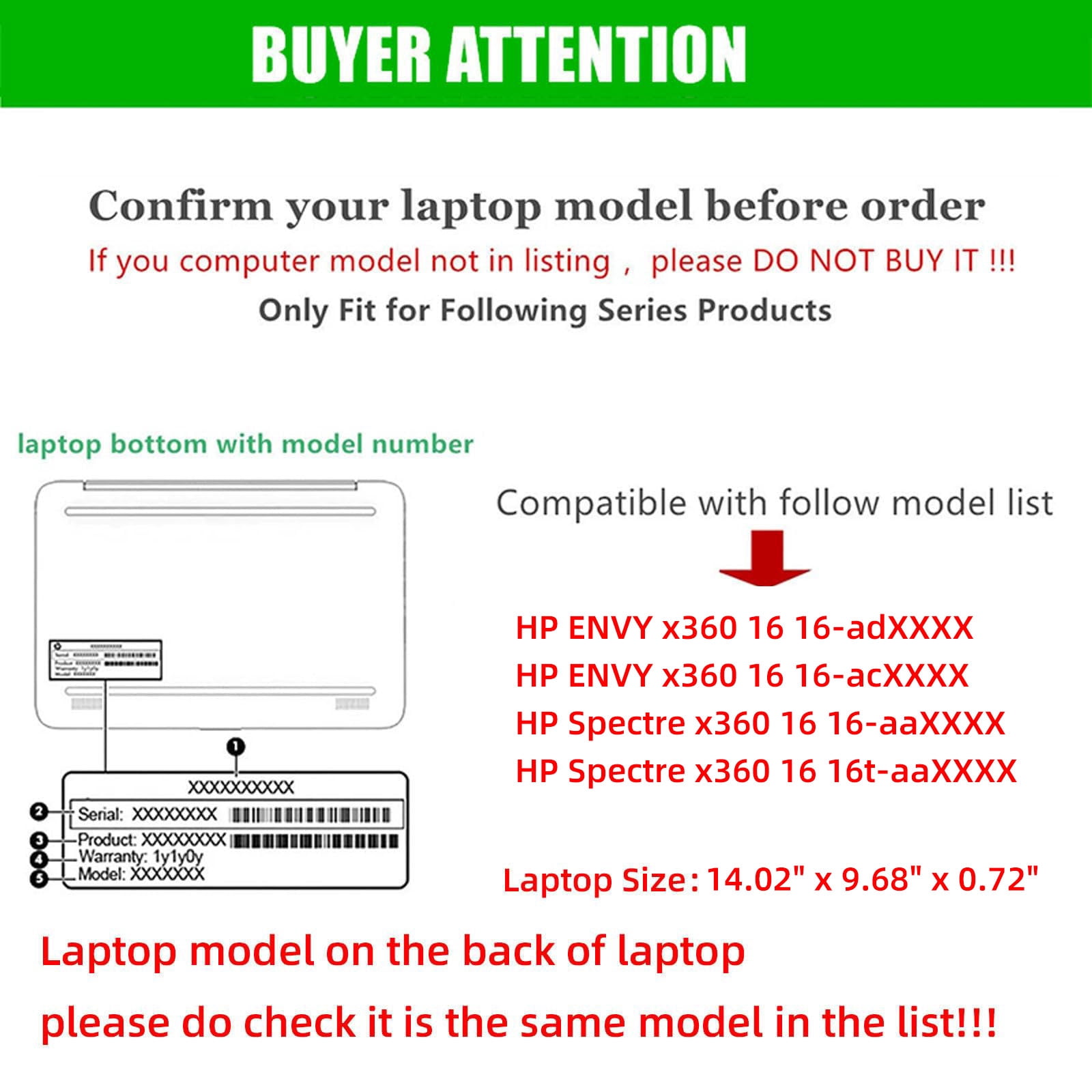Laptop Cover Case for HP Envy x360 16-adxxxx/acxxxx &Spectre x36016-aaxxxx 16inch [not Compatible with Any Other Model] 2-in-1 PU Leather Notebook Sleeve(Blue)