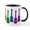 White/Black Inside, variant on CafePress - Ukulele Rainbow Mug - 11 oz Ceramic Mug - Novelty Coffee Tea Cup