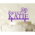 thumbnail image 1 of "Personalized Birthday Cake Topper Glitter Purple Cake Topper Color Option Available 5""-7"" Inches Wide", 1 of 1