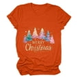 thumbnail image 4 of Duqingm Christmas Squad Shirt Christmas Shirts for Women Merry and Bright Christmas Shirt Xmas Tree Graphic Holiday T-Shirt Tops Orange,2XL, 4 of 6