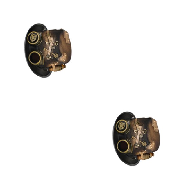 Wosthever Punk Gothic Top Hat Gear Glasses Party Floral Halloween Caps Steampunk Estilo A 2Conjunto