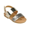 thumbnail image 4 of bebe Leatherette Fashion Glitter Flat Sandals, Light Gold (Toddler Girl's), 4 of 8