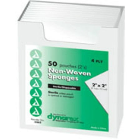 Dynarex Gauze Sponges - Dynarex Gauze Sponge Non-Woven Sterile 2X2 4PLY 50 ea
