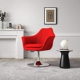 thumbnail image 2 of Kinsey Red and Polished Chrome Wool Blend Adjustable Height Swivel Accent Chair (Set of 2), 2 of 7