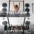 thumbnail image 4 of Synergee 2200 Série Support pour Squats Capacité de 750 Lb, Barre de Traction Réglable, J-Cups avec UHMW, Barre et Rangement pour Disques de Poids – Support d'Alimentation Robuste pour Gym à Domicile – Rouge 81”, 4 of 6