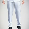 thumbnail image 2 of SGFCWSX Men Fleece Lined Casual Pants,Drawstring Straight-Leg with Pockets Sports Trousers White L, 2 of 4