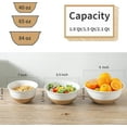 thumbnail image 2 of Ceramic Mixing Bowls Set of 3, Large Serving Bowls 2.1/1.5/1.0 Qt, Microwave & Dishwasher Safe, White, 2 of 6