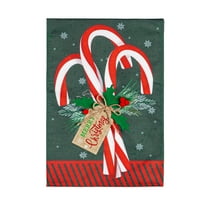 Evergreen Garden Flag Candy Cane Burlap Double Sided Indoor Outdoor Decor 18" x 12.5"