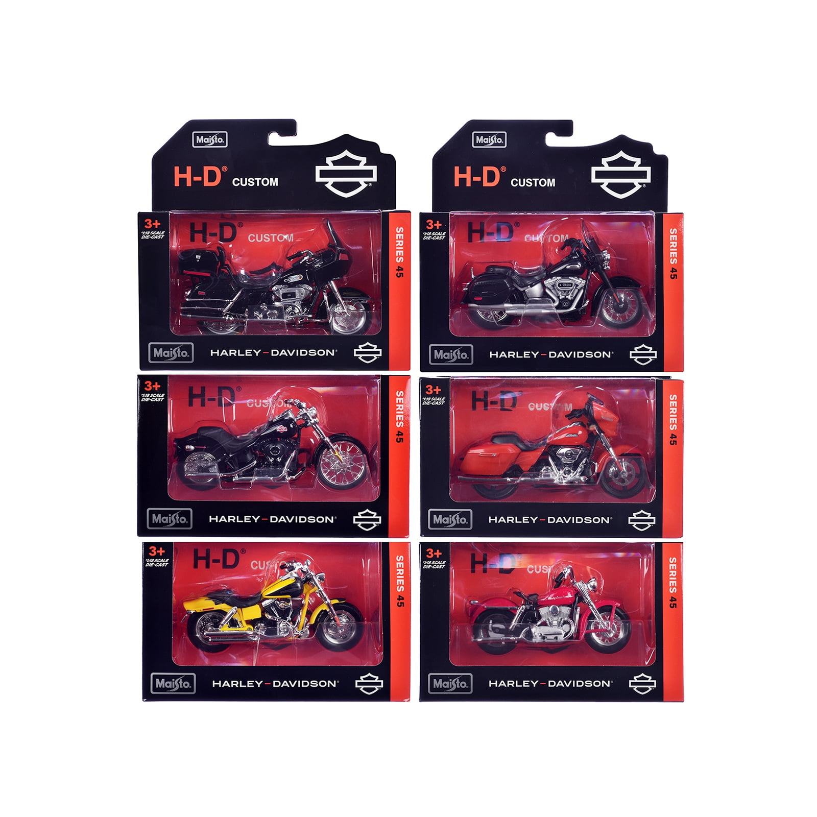 Harley-Davidson Motorcycles 6 piece Set Series 38 1/18 Diecast