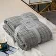 thumbnail image 6 of Wuztai Plaid Solid Color Flannel Blanket Soft Warm, Blue Pink Beige 150x100cm for Couch Lap Car, Cozy Throw Cover, 6 of 7