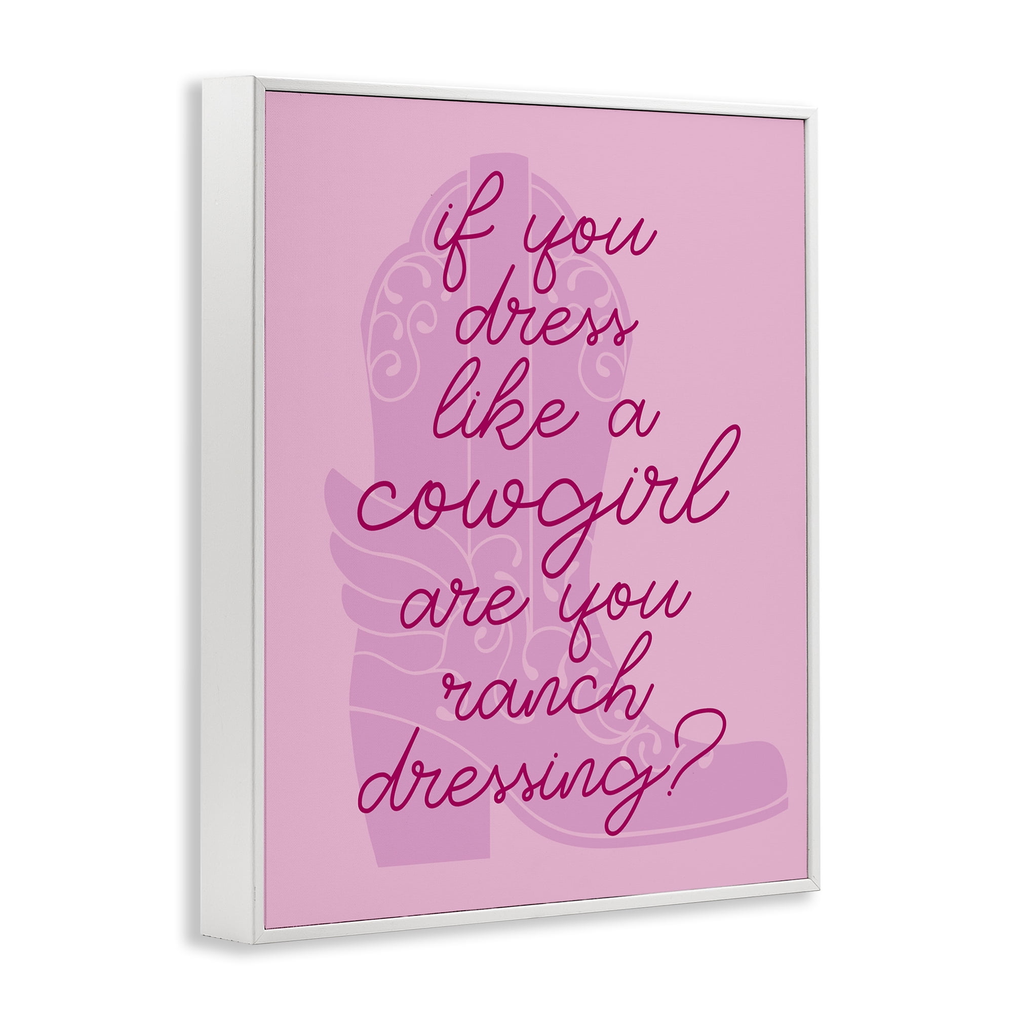 Stupell Industries Dress Like a Cowgirl Beauty & Fashion Painting White Framed Art Print Wall Art, 16 x 20
